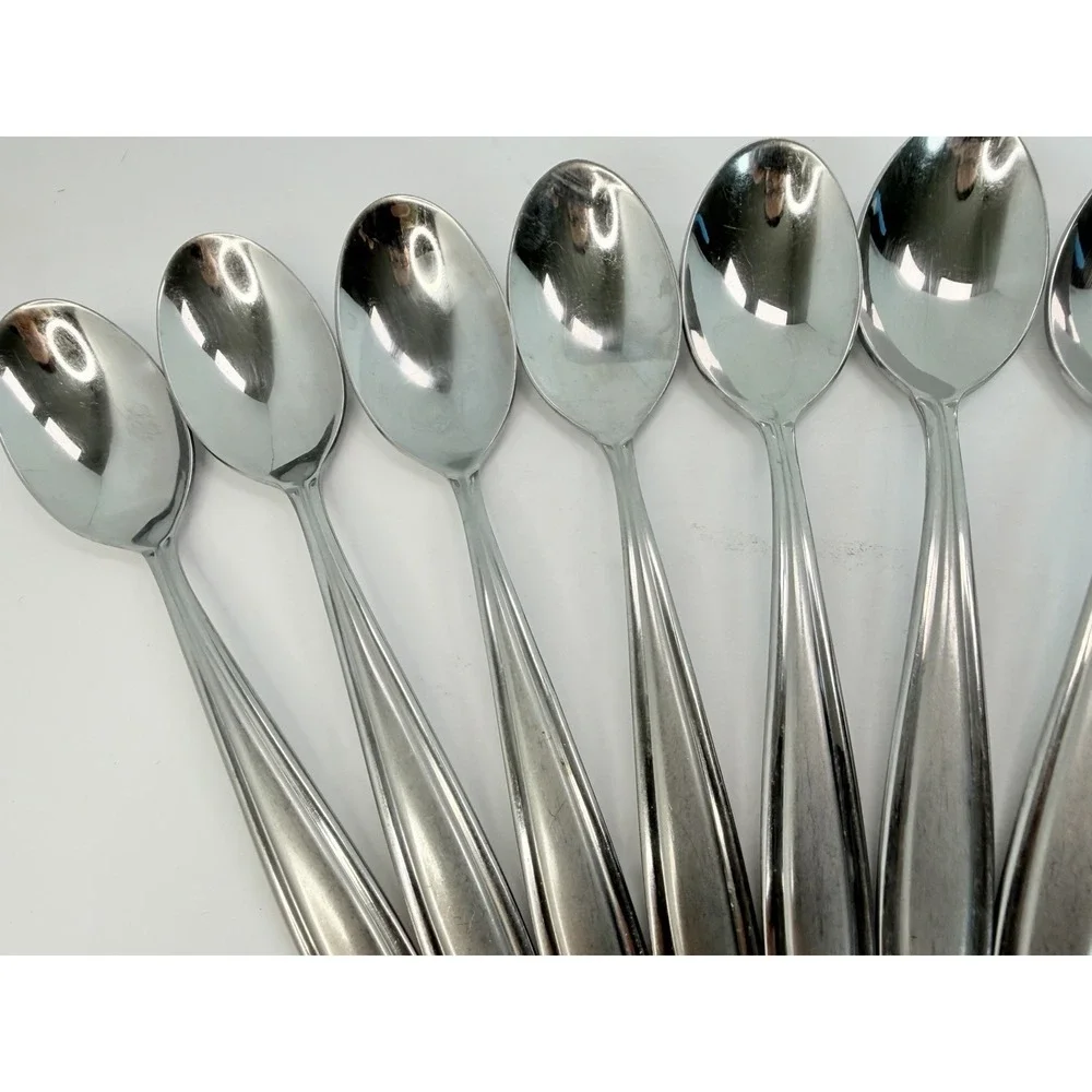 Oneida Satin Bristol Everdale Stainless Soup Spoons Lot Of 10